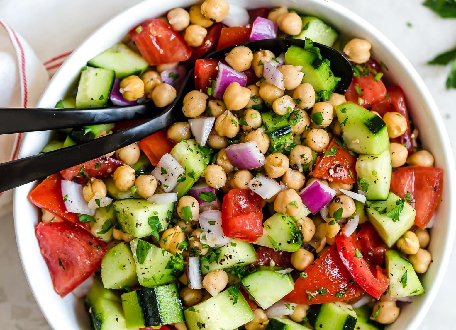 Crunchy & Nutritious: Cucumber & Chickpeas Delight! | Addis Grill